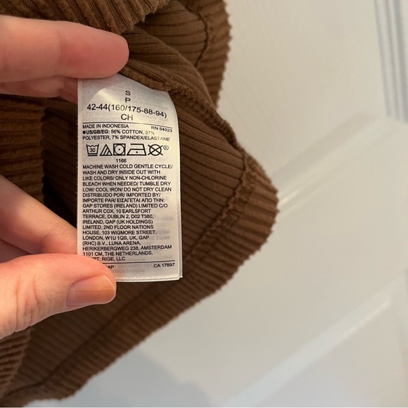 Gap long sleeve ribbed cowl neck dress brazen brown soft women’s small - Picture 4 of 6